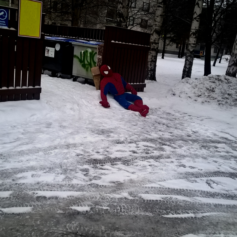 Spiderman having a bad day