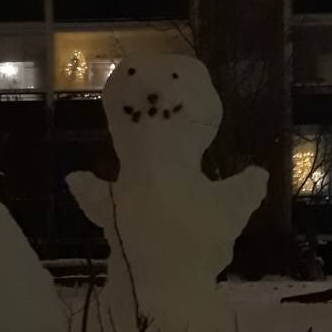 Snowpal is smiling